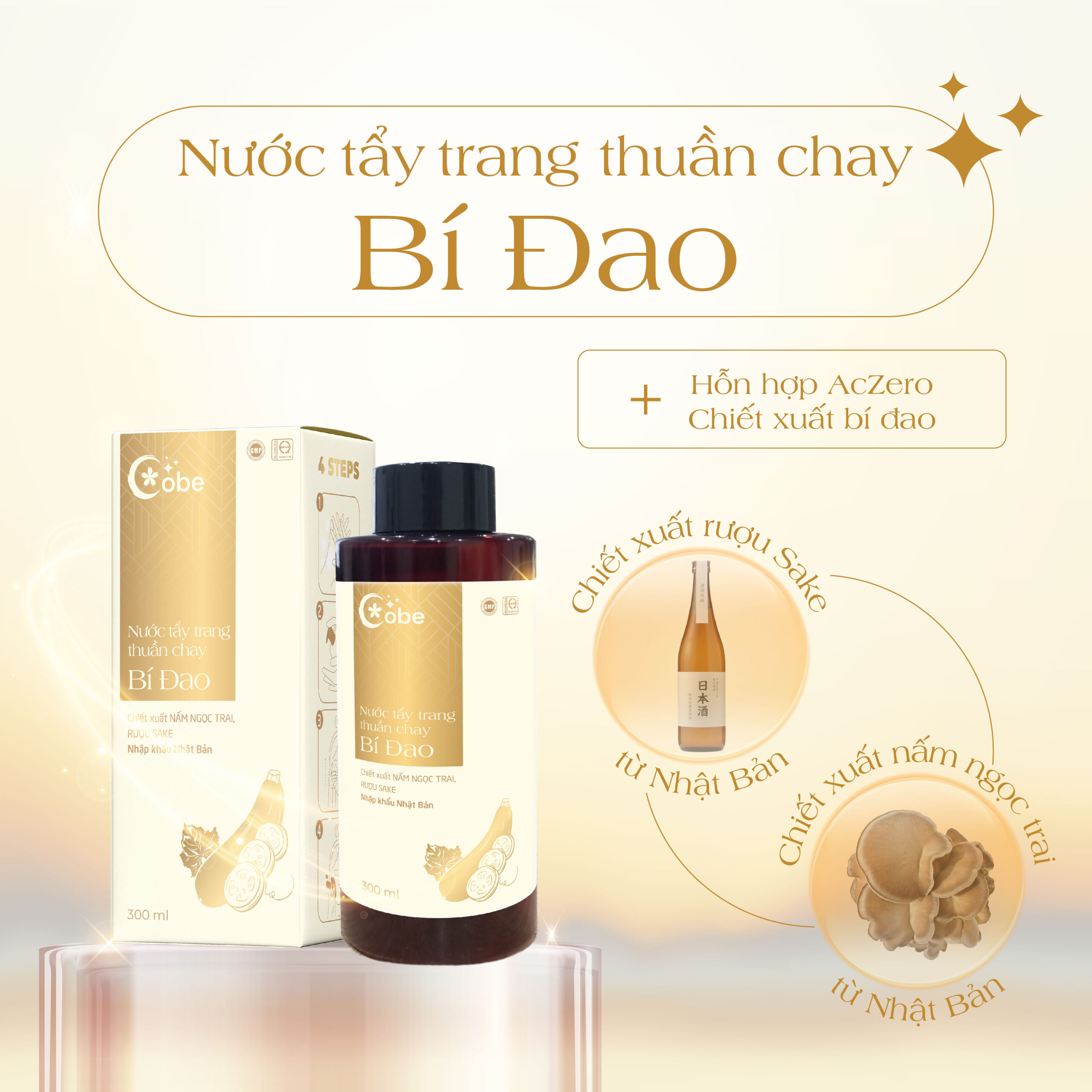 nước tẩy trang thuần chay bí đao